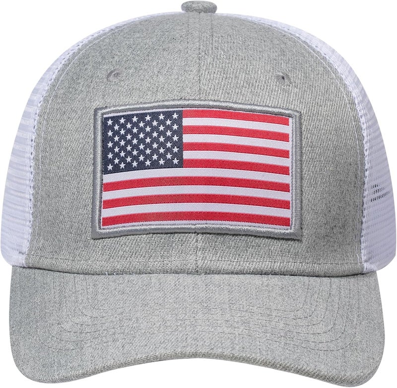AURR American Flag Trucker Hat, Patriotic Baseball Cap for Men & Women, Breathable Mesh Adjustable Snapback, USA Flag Patch - Image 2